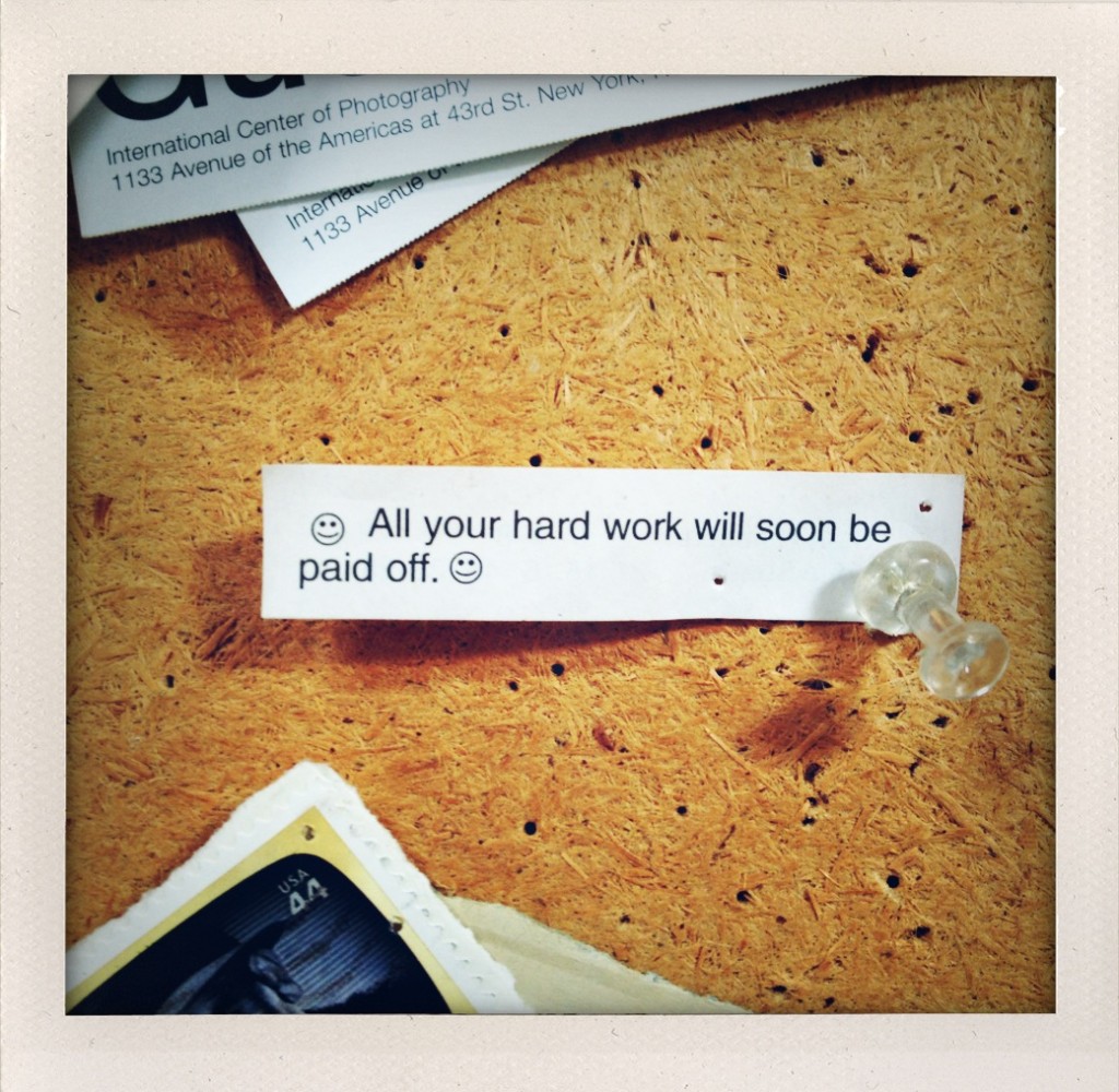 iphone photography of fortune cookie by vermont photographer monica donovan: all your hard work will soon be paid off.